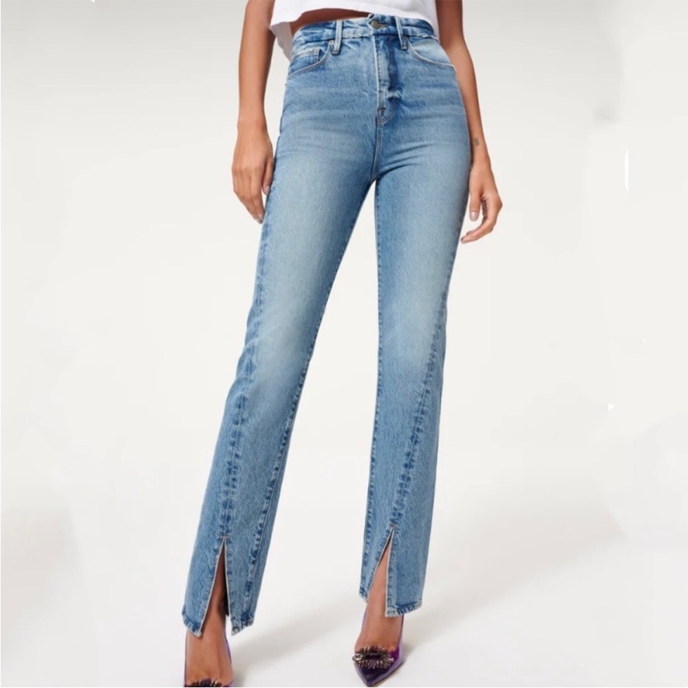 Good American Good Boy Twist Slit Jeans Size 26